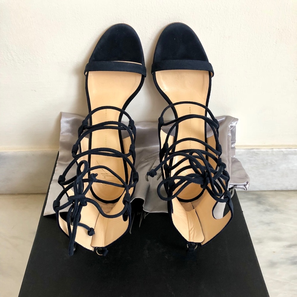 Guiseppe Zanotti Suede Lace Up Heels